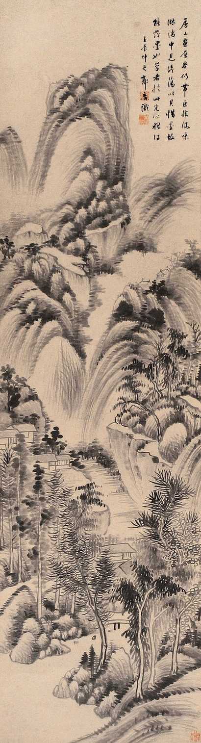 郭麐 山水 立轴